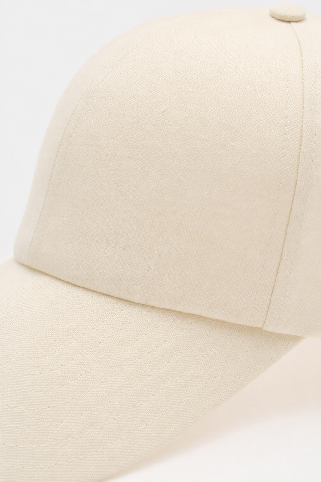 04651/ A Trip in a Bag Linen Baseball Cap 'Linen' Cream Mottled