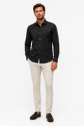 04651/ A Trip In A Bag Cloudy Shirt Slim Collar Black