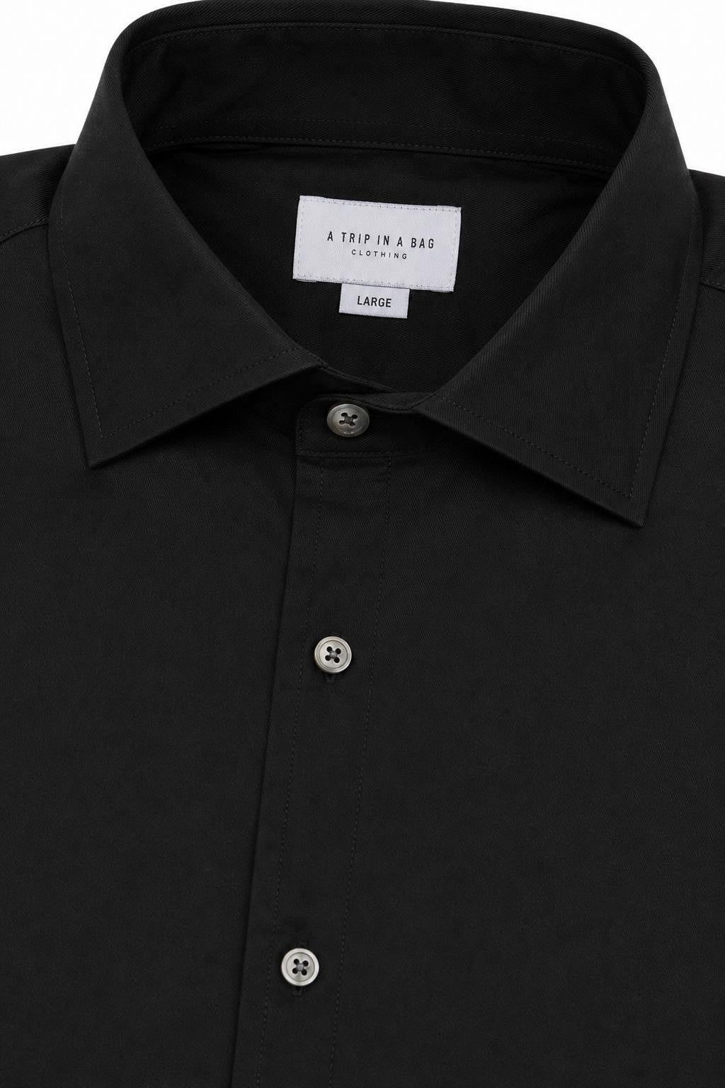 04651/ A Trip In A Bag Cloudy Shirt Slim Collar Black
