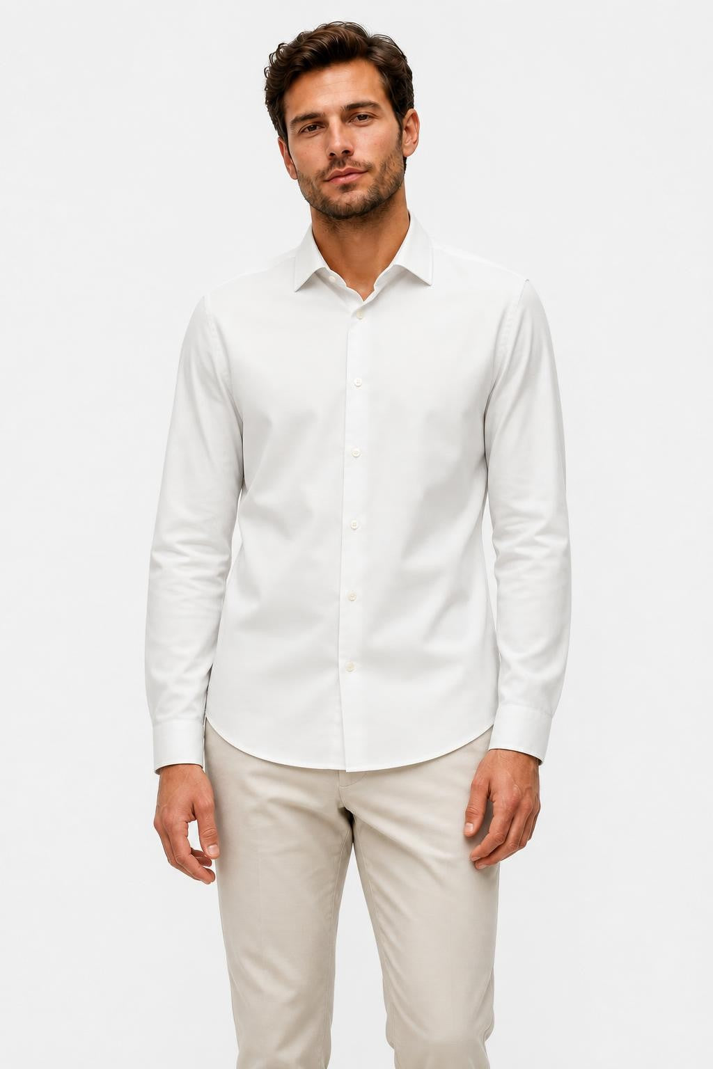 04651/ A Trip In A Bag Cloudy Shirt Slim Collar Light Grey