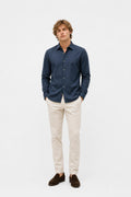 04651/ A Trip In A Bag Cloudy Shirt Slim Collar Navy