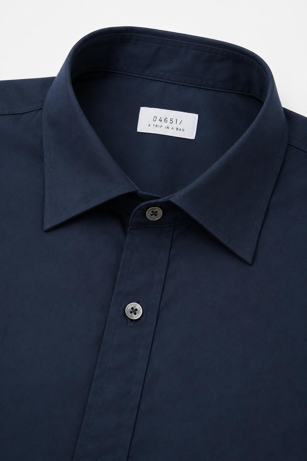 04651/ A Trip In A Bag Cloudy Shirt Slim Collar Navy