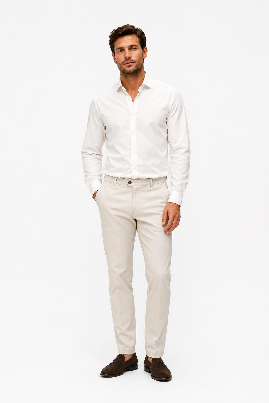 04651/ A Trip In A Bag Cloudy Shirt Slim Collar Off-White