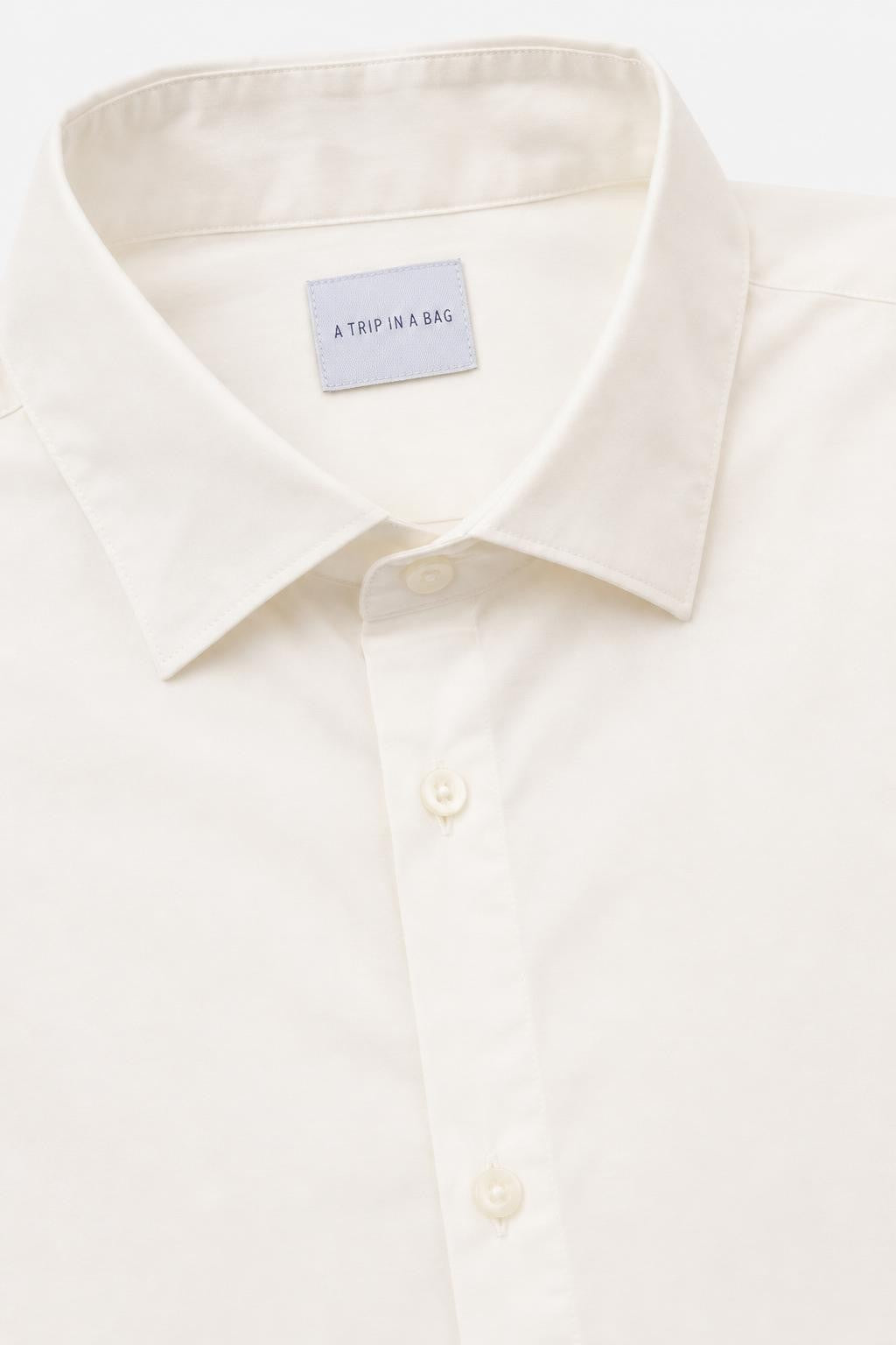 04651/ A Trip In A Bag Cloudy Shirt Slim Collar Off-White