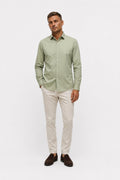 04651/ A Trip In A Bag Cloudy Shirt Slim Collar Sage