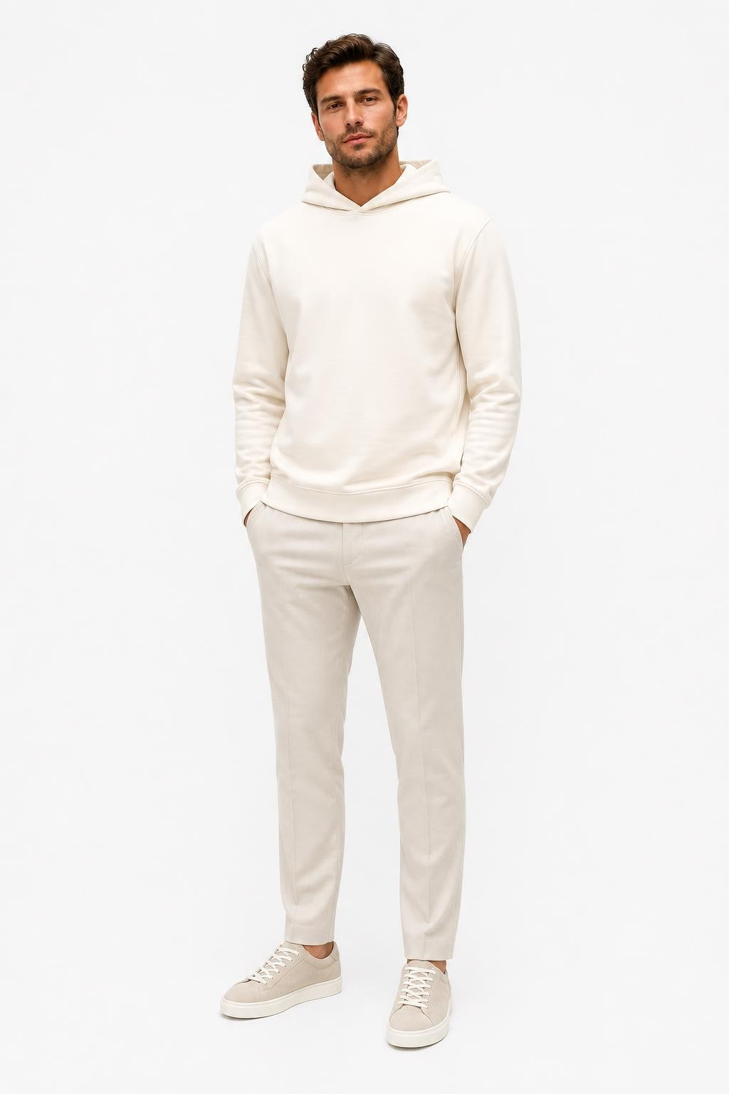 04651/ A Trip in a Bag Cotton Brushed Jersey Hoodie Cream