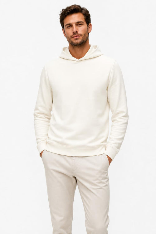 04651/ A Trip in a Bag Cotton Brushed Jersey Hoodie Cream