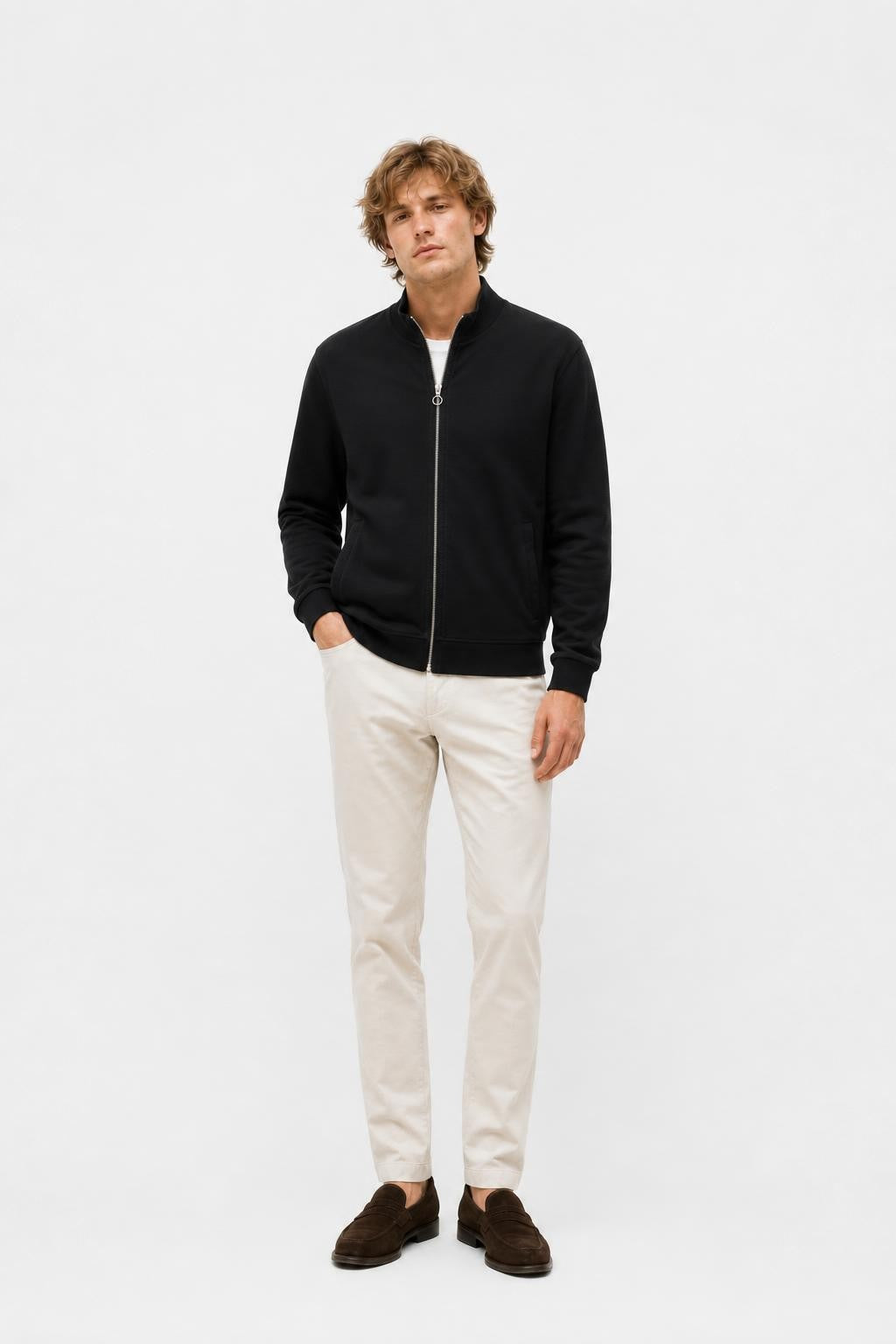 04651/ A Trip in a Bag Cotton Sweat Jacket 'IF Track' Black