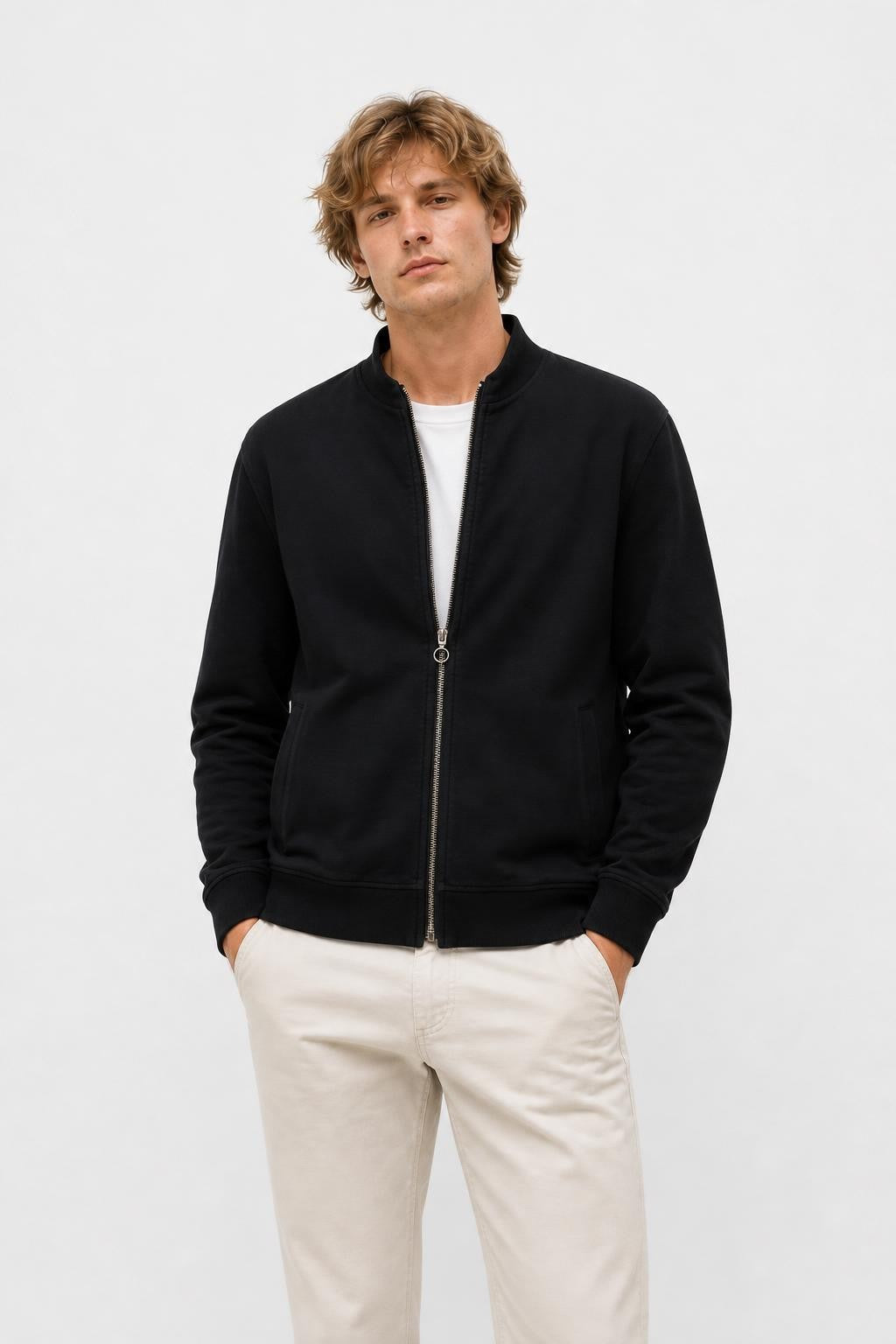 04651/ A Trip in a Bag Cotton Sweat Jacket 'IF Track' Black