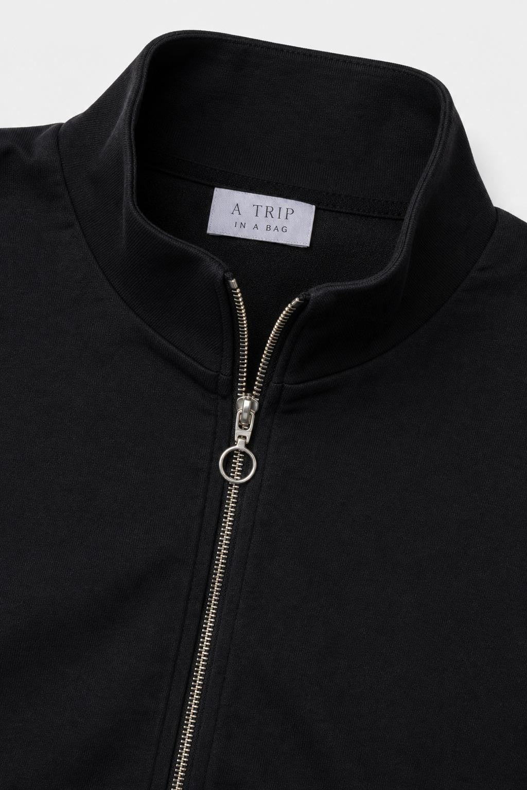 04651/ A Trip in a Bag Cotton Sweat Jacket 'IF Track' Black