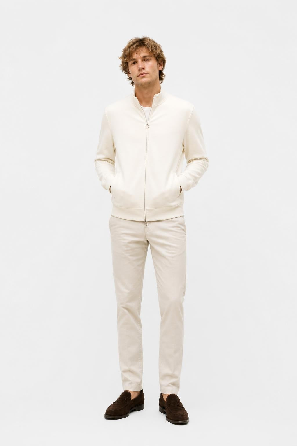 04651/ A Trip in a Bag Cotton Sweat Jacket 'IF Track' Off White