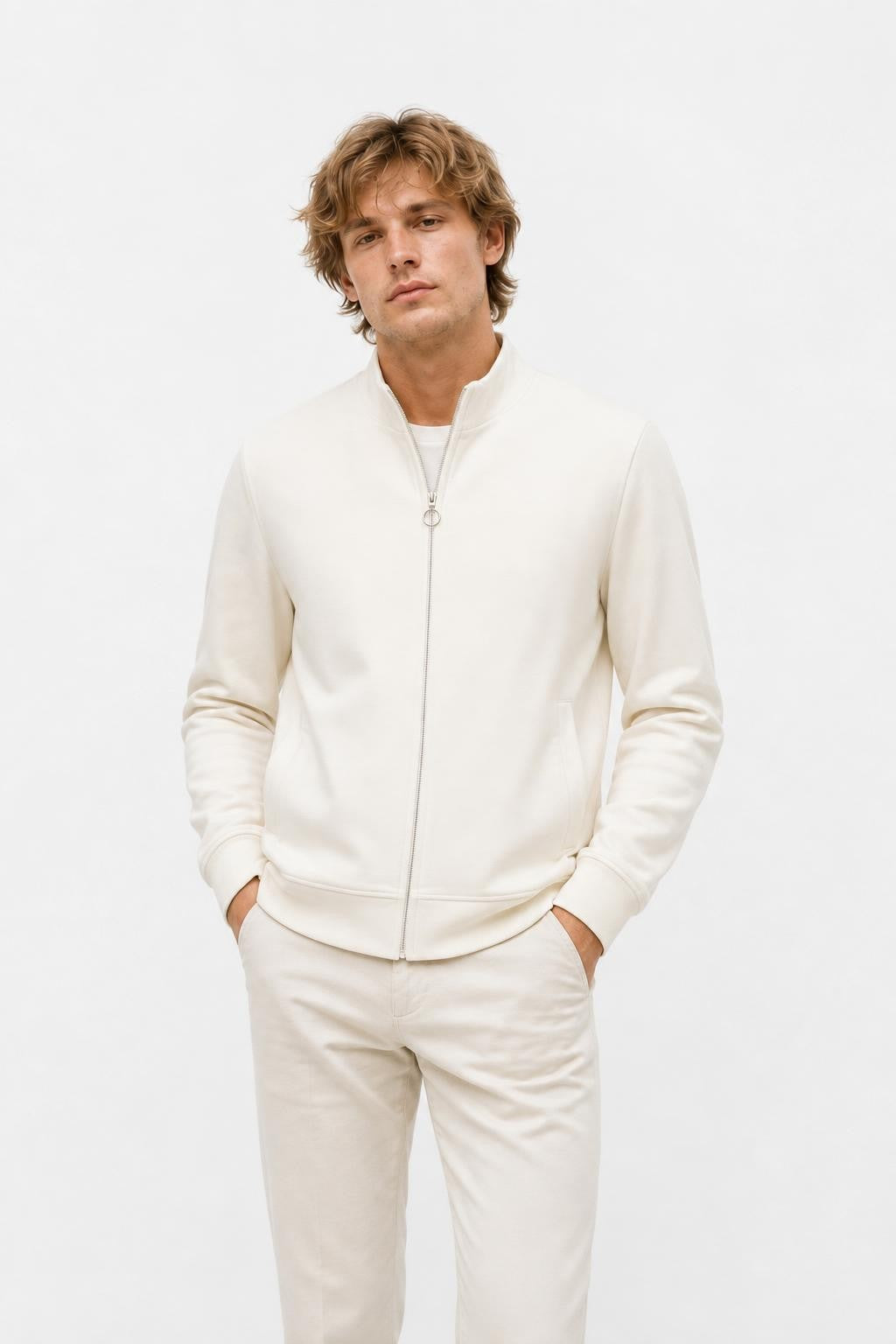 04651/ A Trip in a Bag Cotton Sweat Jacket 'IF Track' Off White