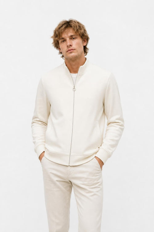 04651/ A Trip in a Bag Cotton Sweat Jacket 'IF Track' Off White