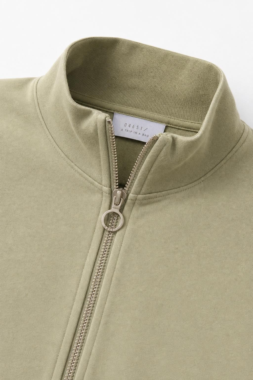 04651/ A Trip in a Bag Cotton Sweat Jacket 'IF Track' Sage