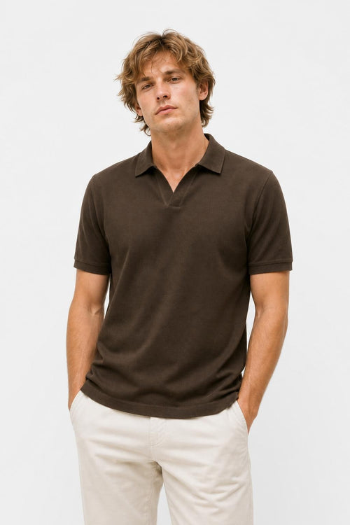 04651/ A Trip in a Bag Polo Shirt 'Johnny' Dark Brown