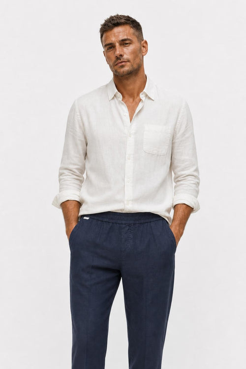 04651/ A Trip In A Bag Linen Pants Navy