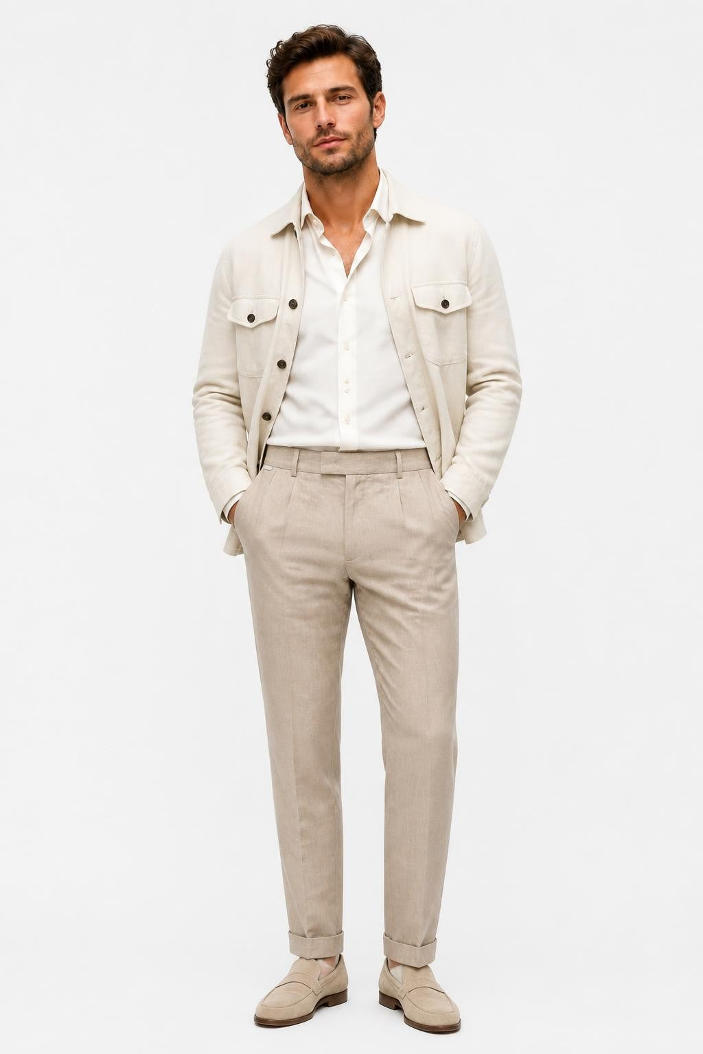 04651/ A Trip In A Bag Linen Pants Taupe