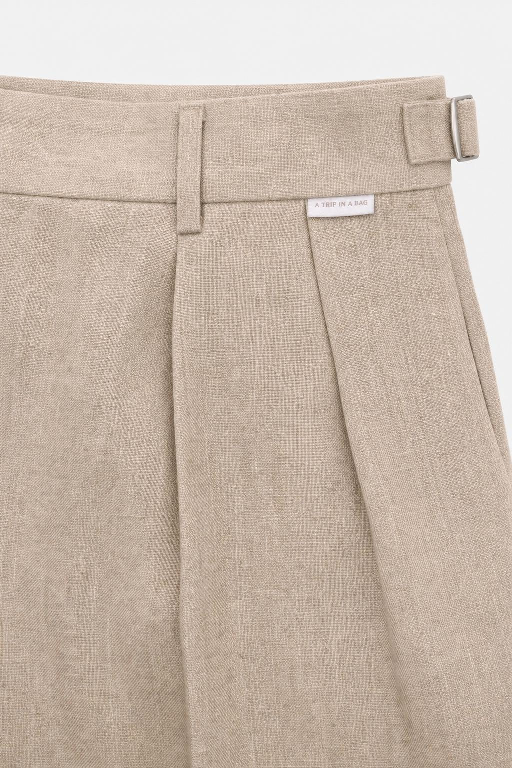 04651/ A Trip In A Tasche Leinen Pants Taupe