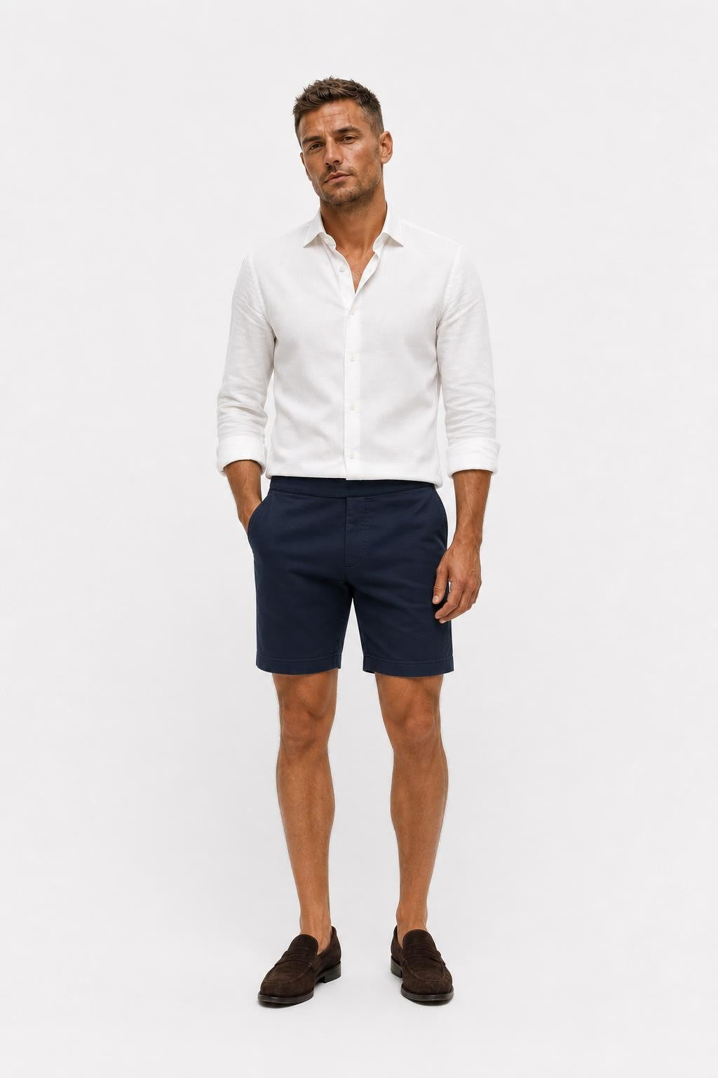 04651/ A Trip In A Bag Cotton Stretch Sweat Shorts Navy