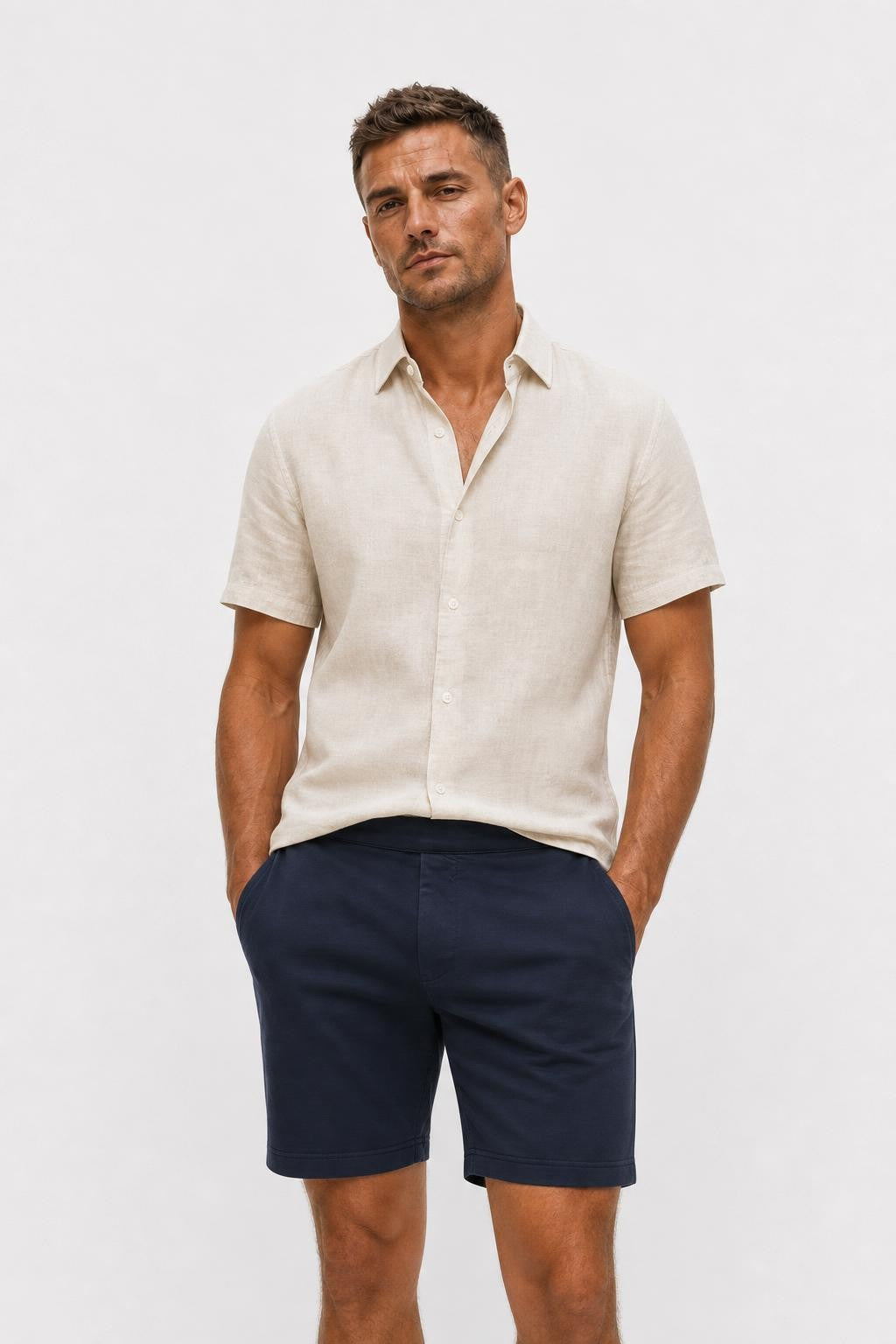 04651/ A Trip In A Bag Cotton Stretch Sweat Shorts Navy