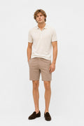 04651/ A Trip In A Bag Cotton Stretch Sweat Shorts Taupe