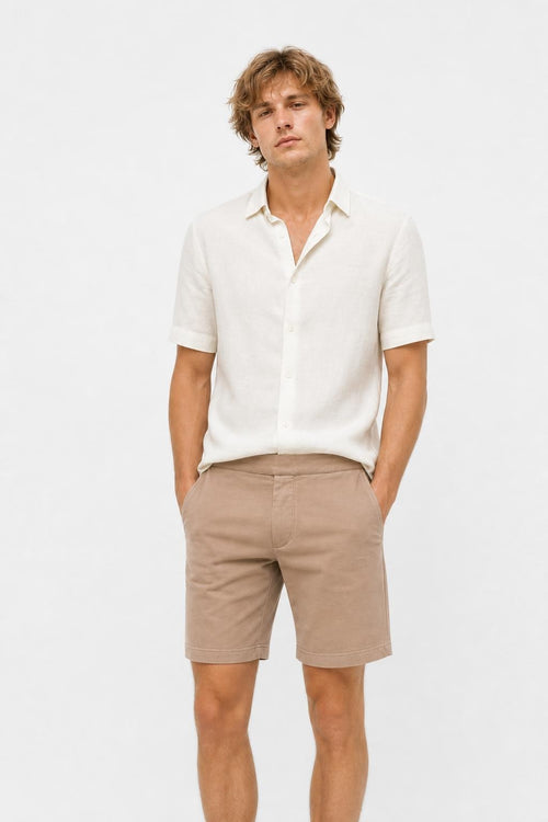 04651/ A Trip In A Bag Cotton Stretch Sweat Shorts Taupe
