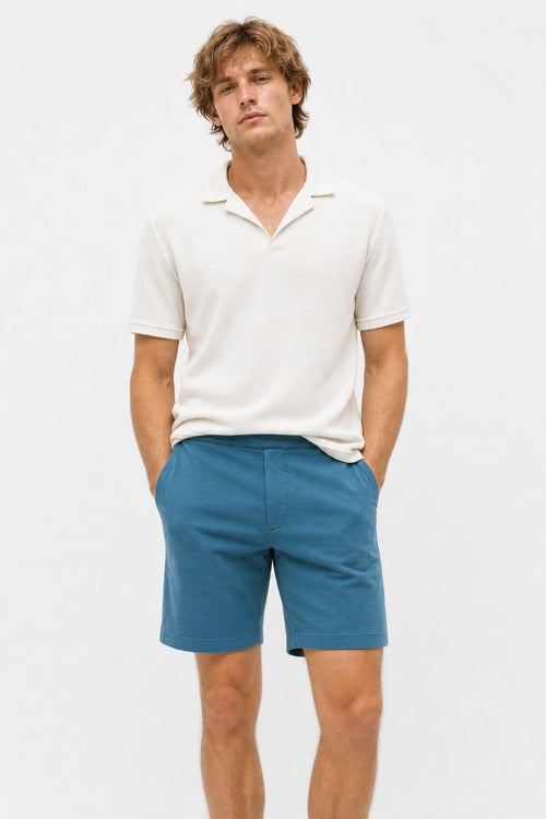 04651/ A Trip In A Bag Cotton Stretch Sweat Shorts Teal