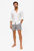 04651/ A Trip in a Bag Microfibre Swim Shorts 'Hansen' Beige / Navy Patterned