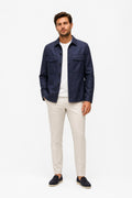 Agnona Pure Leinen Blazer Navy meliert