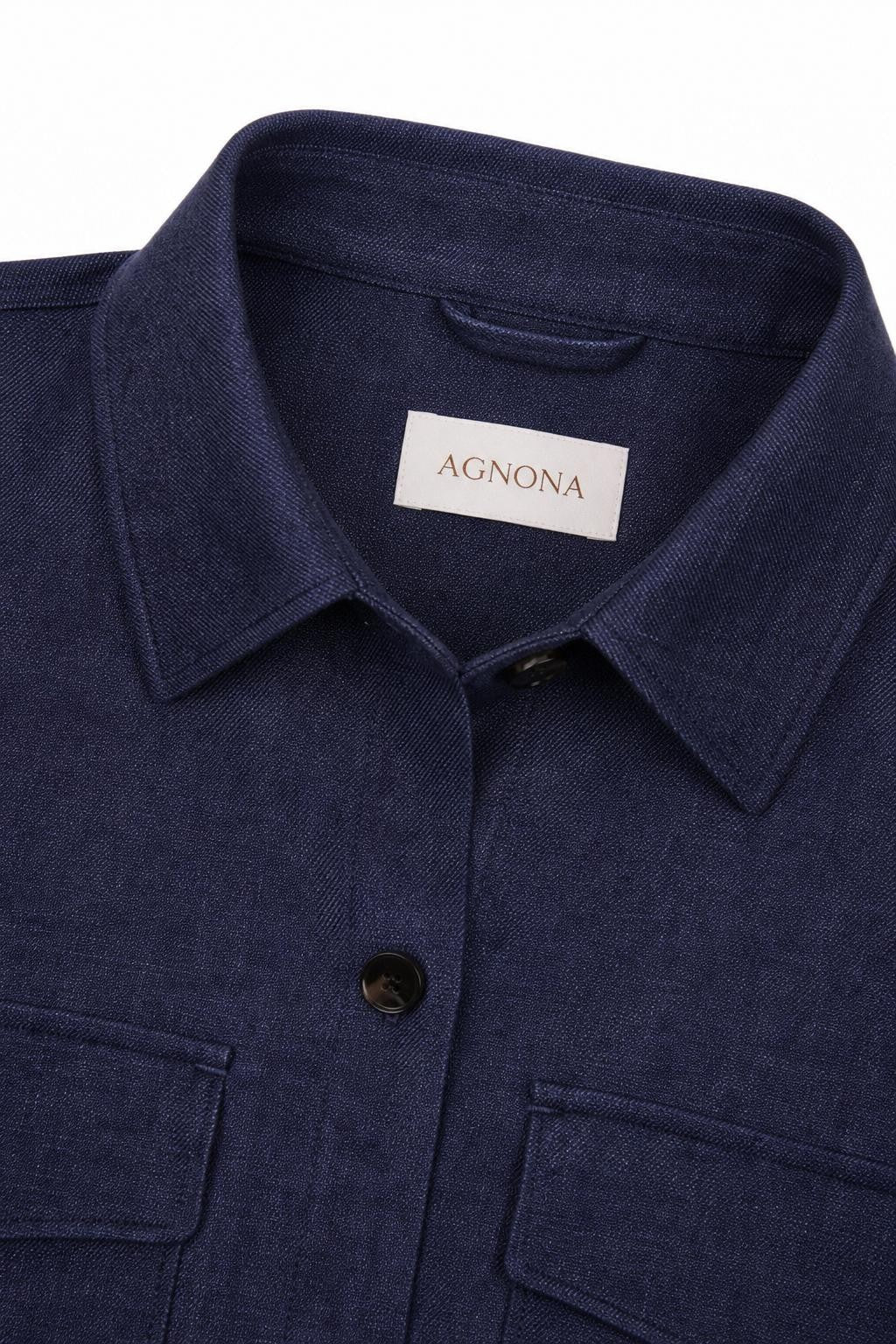 Agnona Pure Leinen Blazer Navy meliert