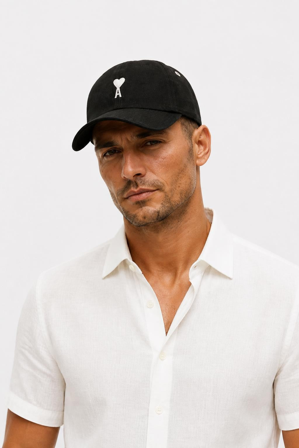Ami Paris Cotton Baseball Cap Black