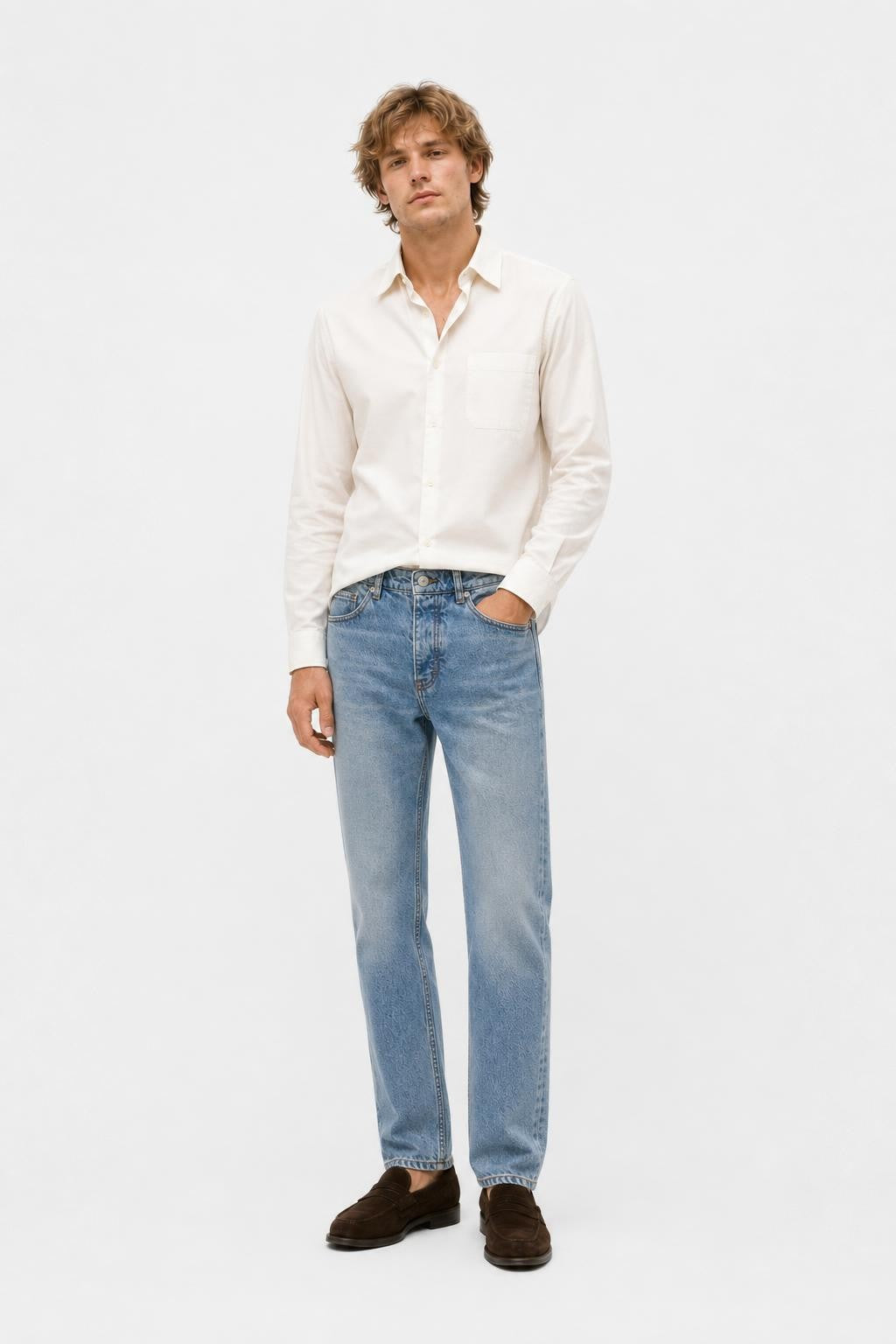 Ami Paris Classic Fit Denim Jeans Smoky Blue