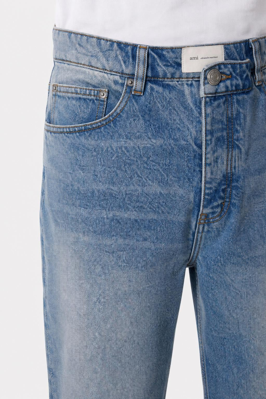 Ami Paris Classic Fit Denim Jeans Smoky Blue