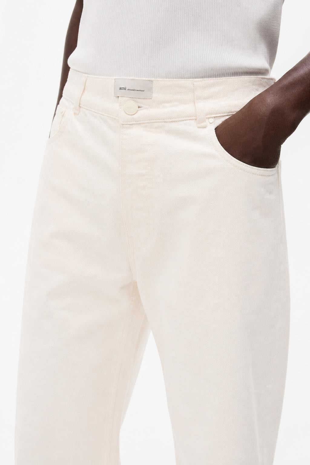 Ami Paris Large Fit Denim Jeans Off-White