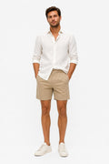 Ami Paris Baumwolle Twill Shorts Taupe