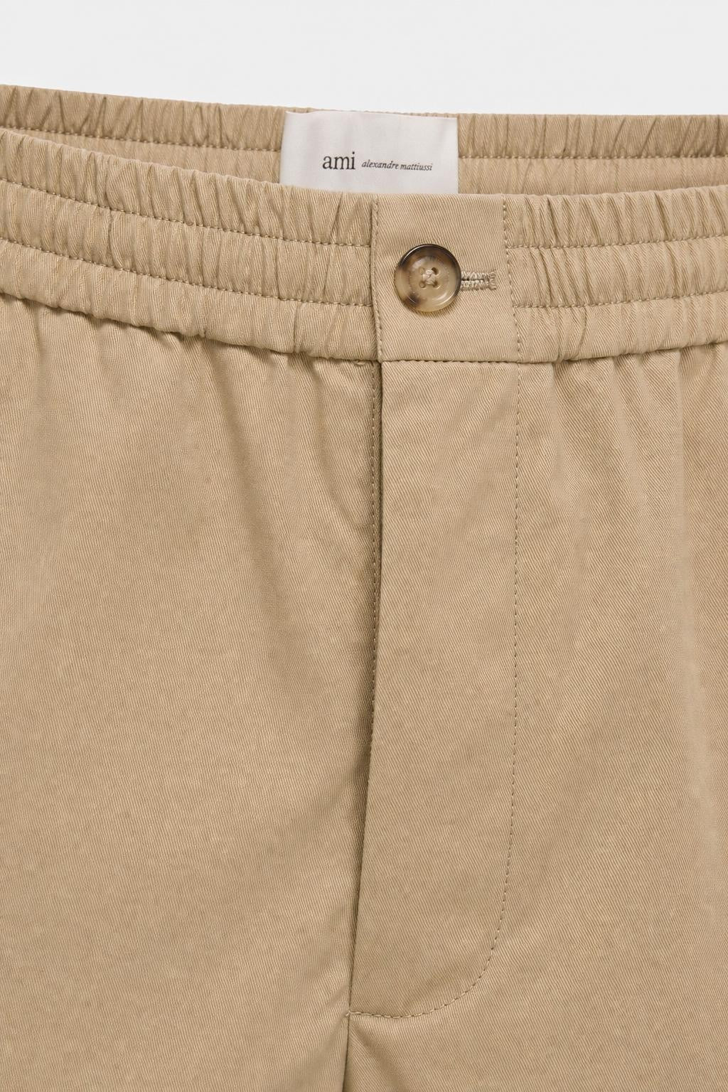 Ami Paris Baumwolle Twill Shorts Taupe