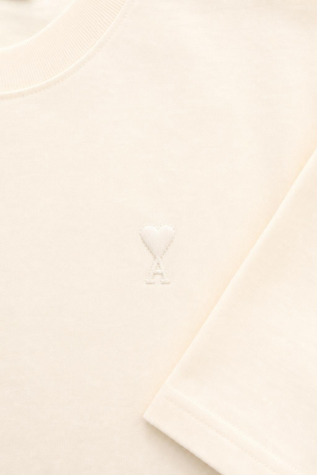 Ami Paris T-Shirt Crew Neck Cream