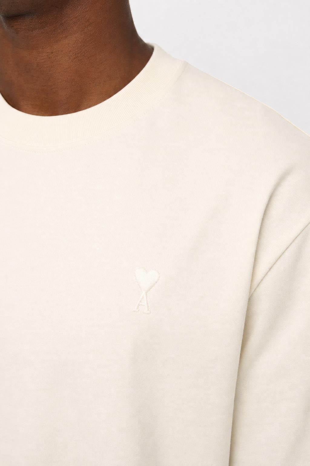 Ami Paris T-Shirt Crew Neck Cream
