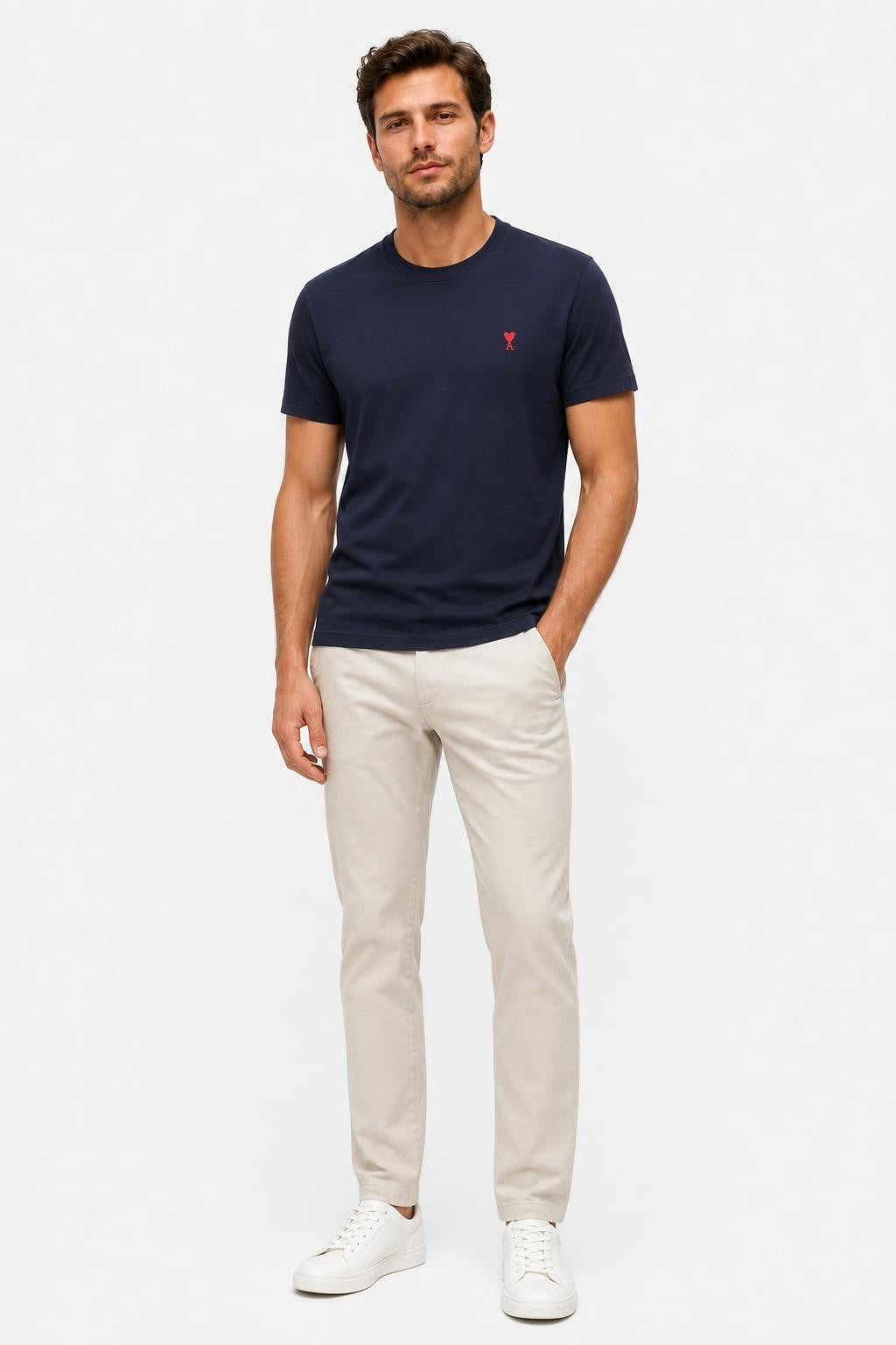Ami Paris T-Shirt Crew Neck Navy
