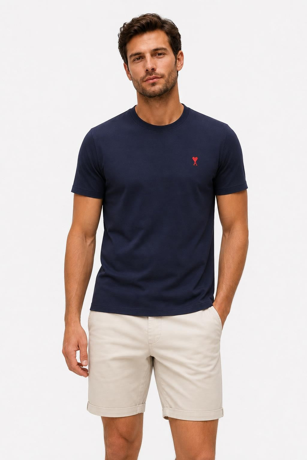 Ami Paris T-Shirt Crew Neck Navy