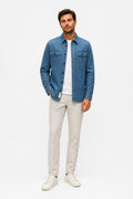 A.P.C. Denim Cotton Overshirt Smoky Blue