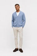 A.P.C. Wool Cardigan 'Kevin' Smoky Blue Mottled