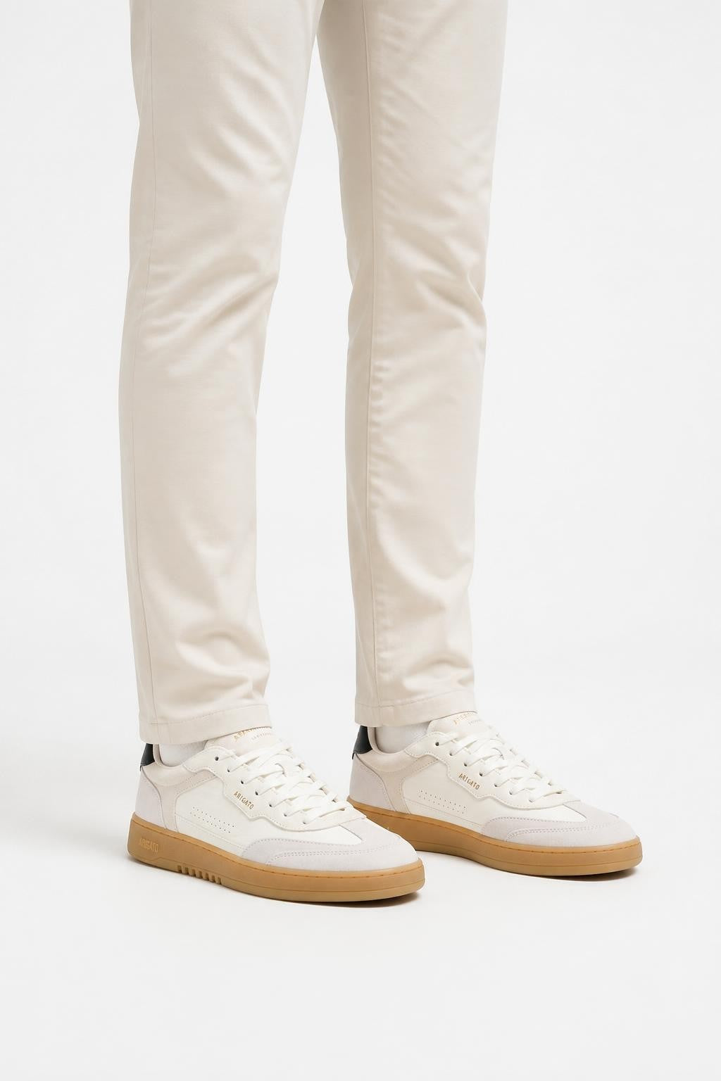 Axel Arigato Leather Sneakers 'Dice T-Toe' Cream/Light Grey