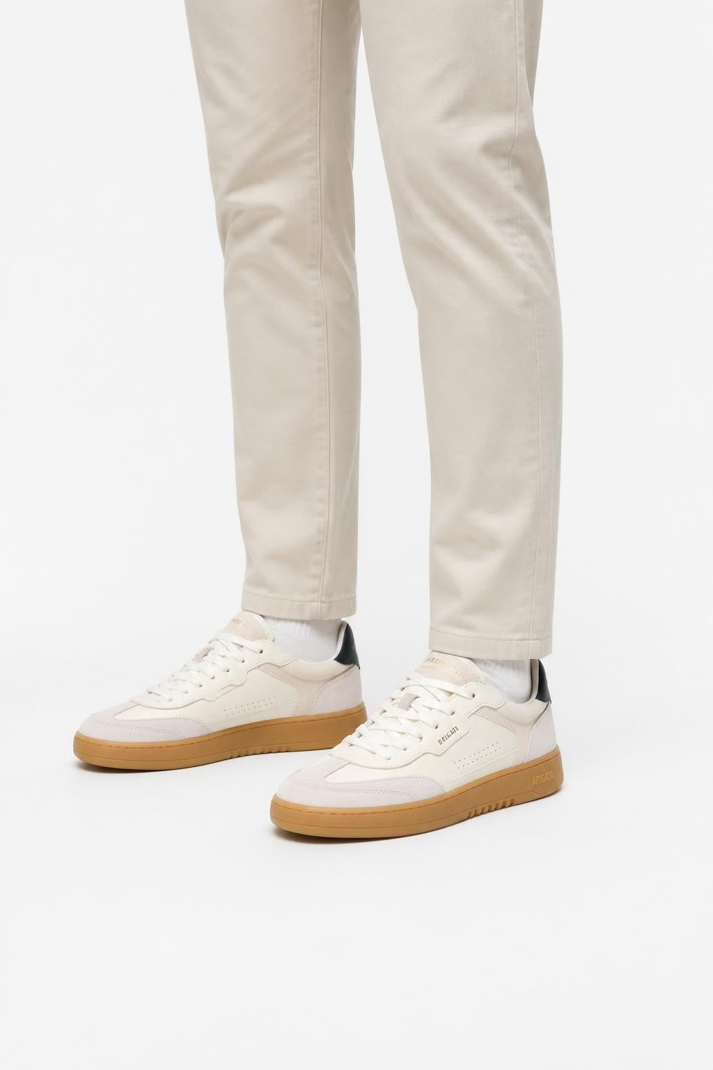 Axel Arigato Leather Sneakers 'Dice T-Toe' Cream/Light Grey
