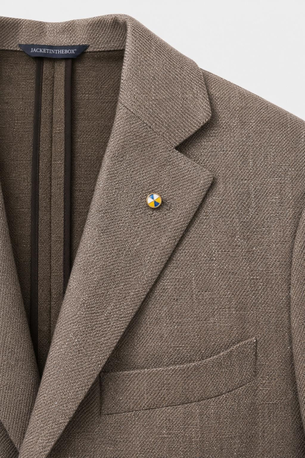 Belvest Linen Wool Blazer Grey Brown Melange