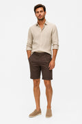 Briglia 1949 Cotton Stretch Bermuda Shorts Dark Brown