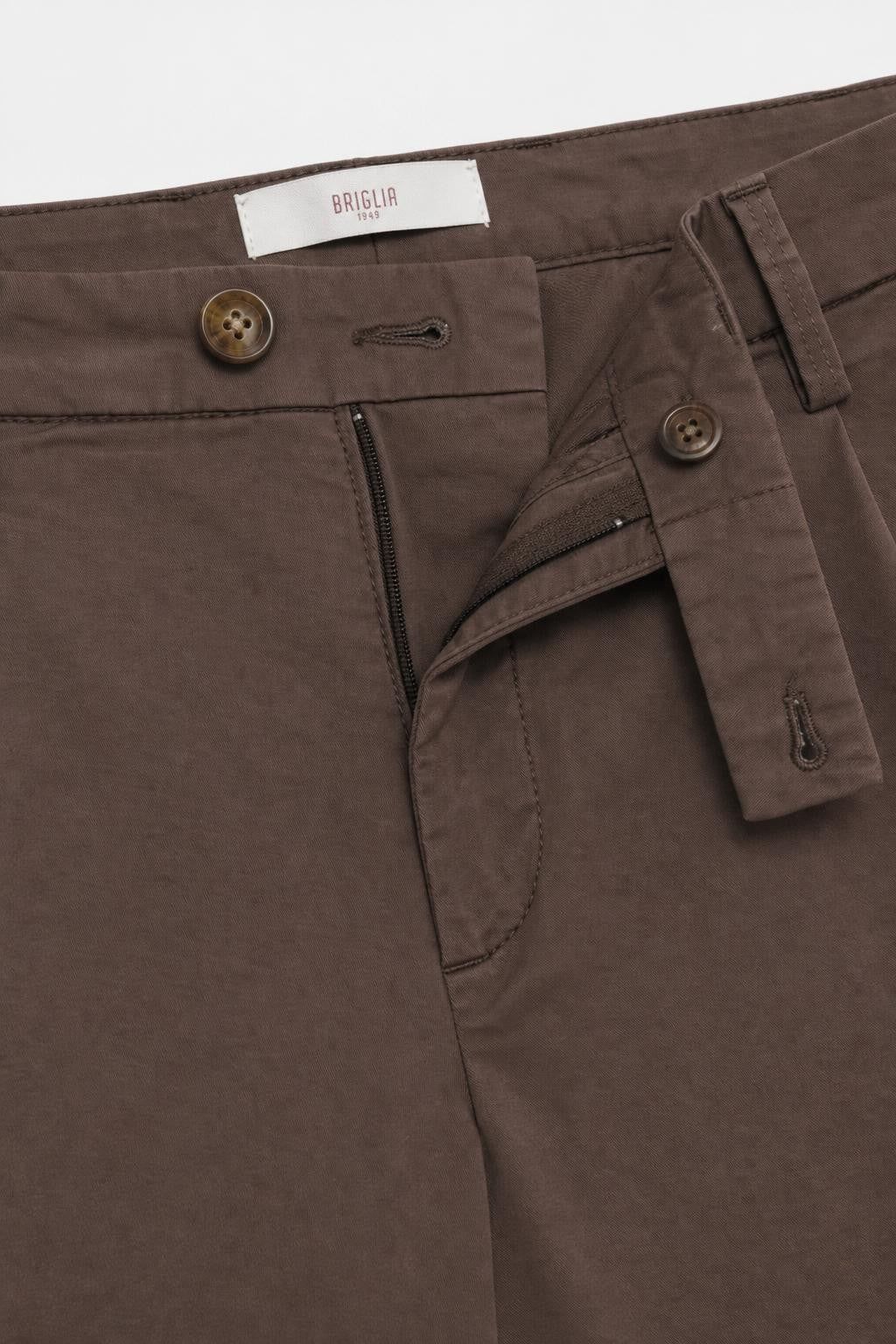Briglia 1949 Cotton Stretch Bermuda Shorts Dark Brown