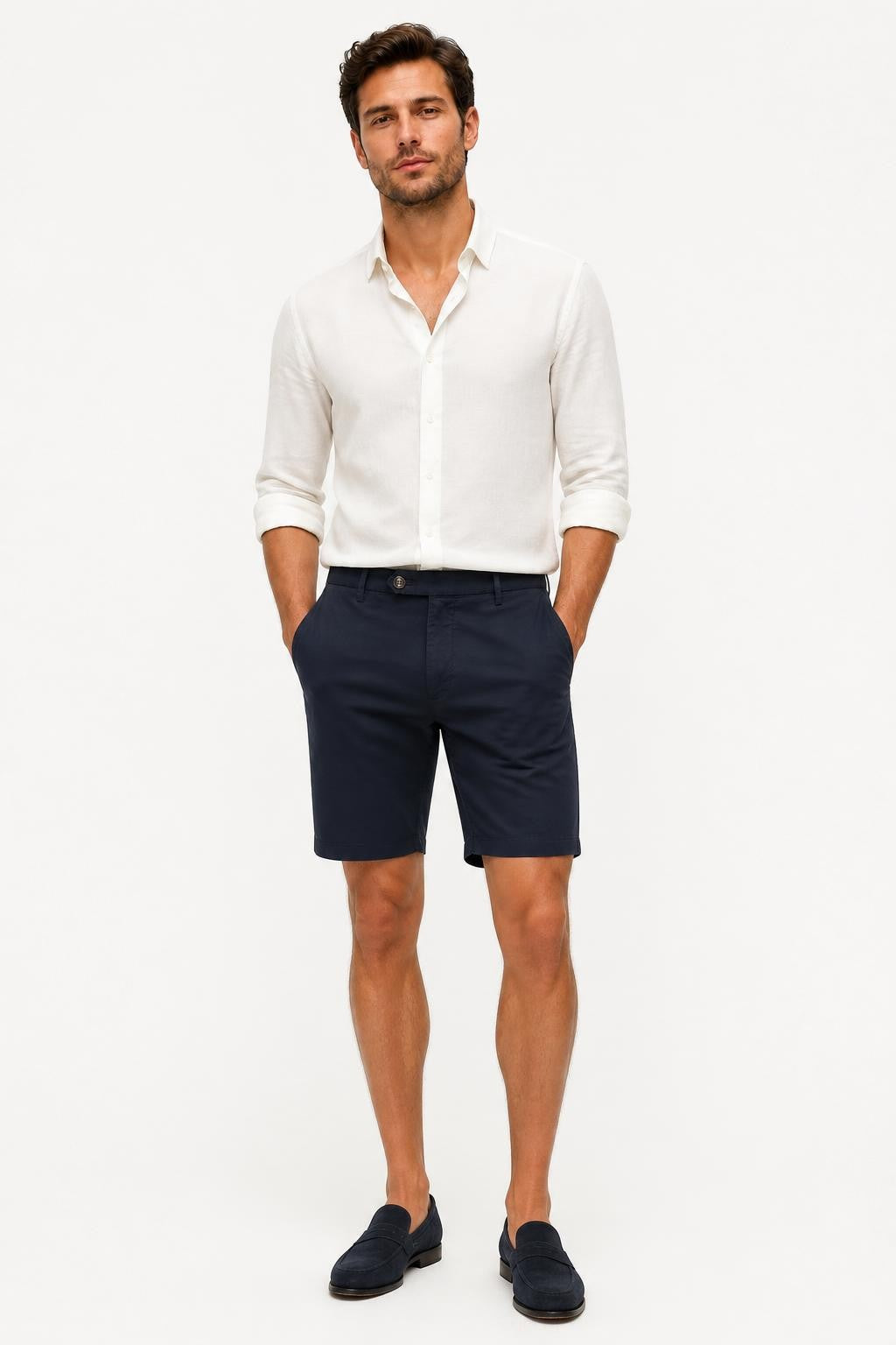 Briglia 1949 Cotton Stretch Bermuda Shorts Navy