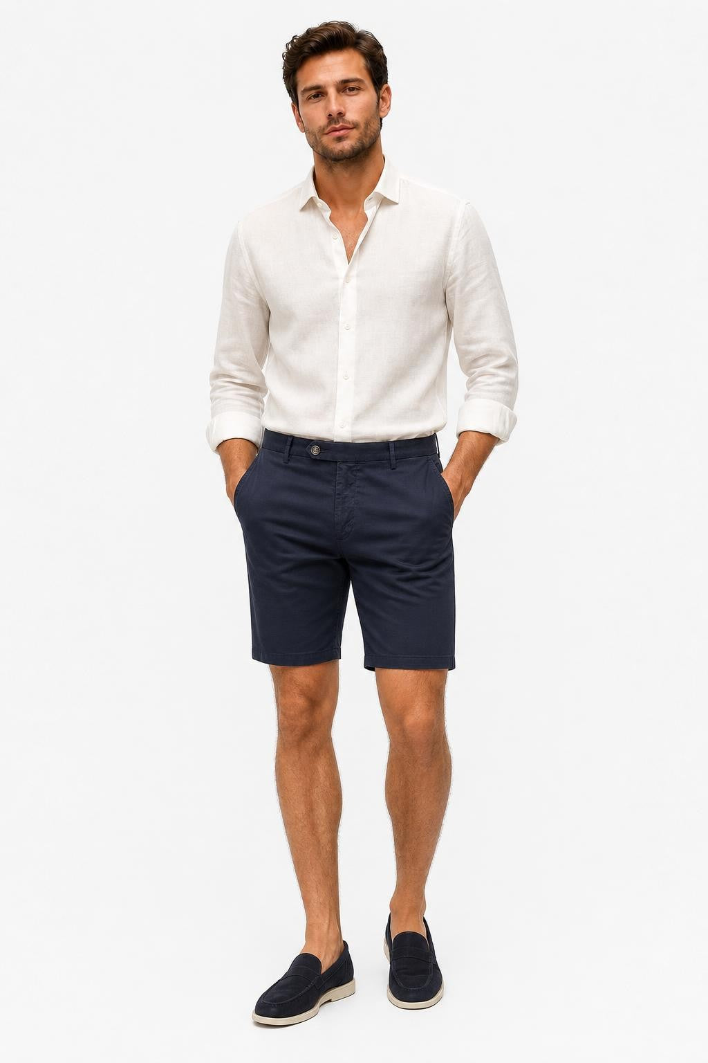 Briglia 1949 Cotton Stretch Bermuda Shorts Navy