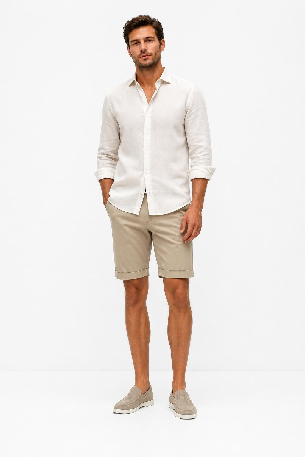 Briglia 1949 Cotton Stretch Bermuda Shorts Taupe